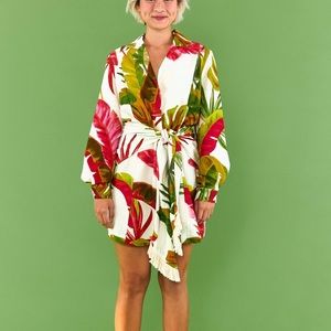 NWT farm rio spring forest fringe dress small